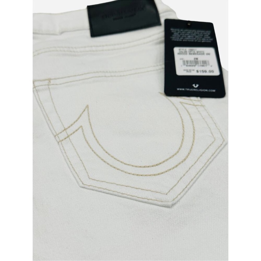 NWT TRUE RELIGION ROCCO RENEGADE optic white denim jean pant relaxed skinny - Picture 8 of 12